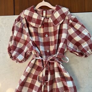 Rylee & Cru Olive Dress in Ruby Plaid 2-3Y
